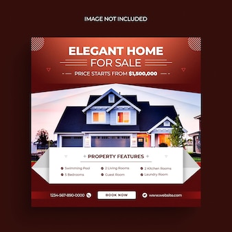 Real estate house property social media post web banner flyer and instagram post template