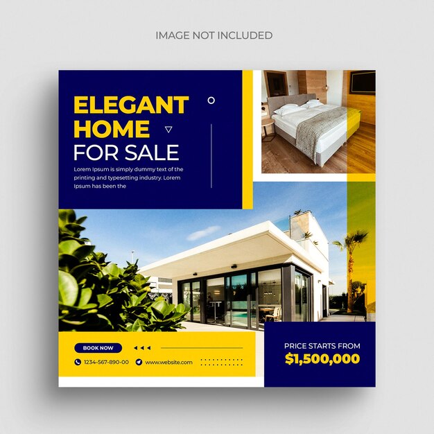 Real estate house property social media post web banner flyer and instagram post template