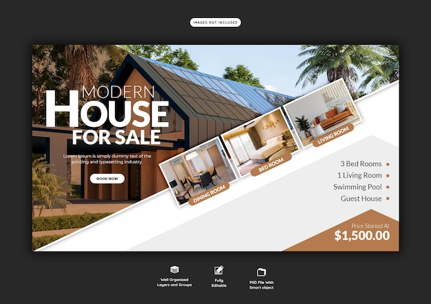 Free PSD real estate house property web banner template