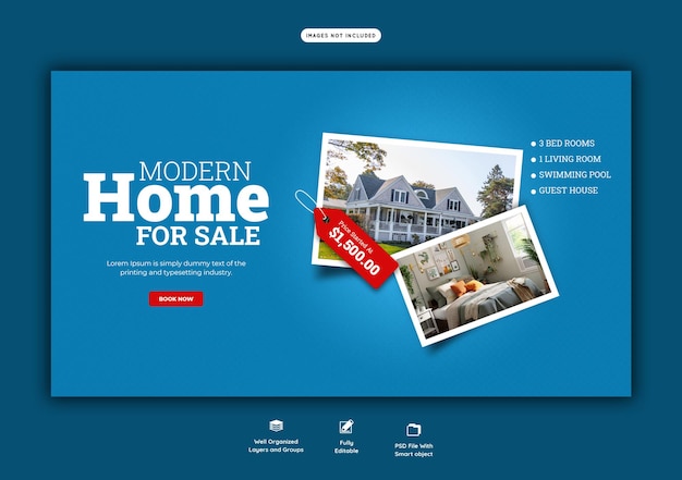 Free PSD real estate house property web banner template