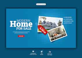 Free PSD real estate house property web banner template