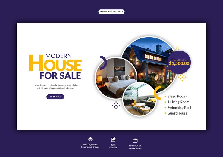 Free PSD real estate house property web banner template