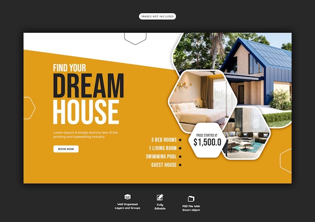 Real estate house property web banner template