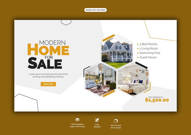 Real estate house property web banner template