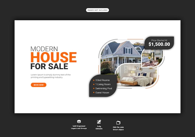 Free PSD real estate house property web banner template