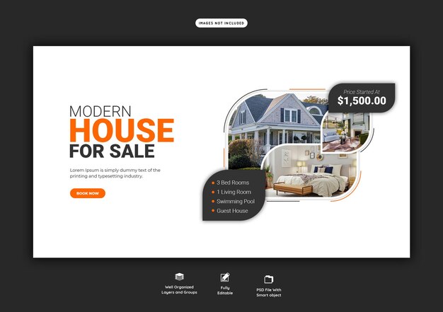 real estate house property web banner template