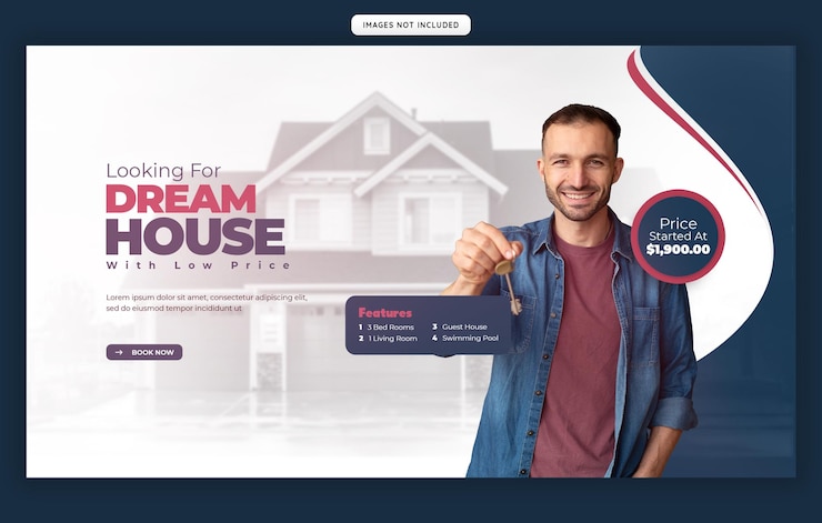 Free PSD real estate house property web banner template