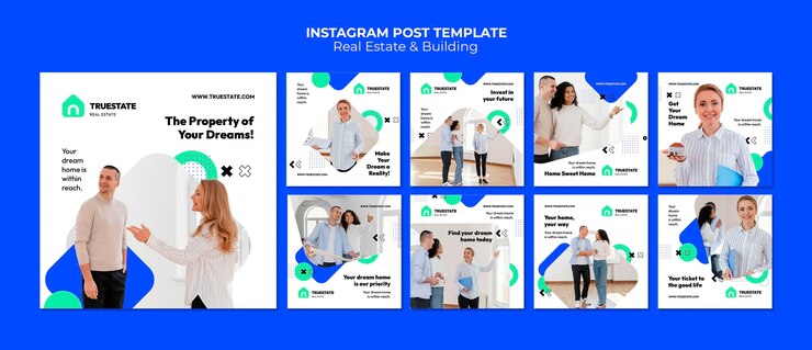 Бесплатный PSD шаблон сообщений instagram о недвижимости