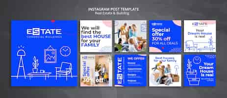 Free PSD real estate instagram posts template