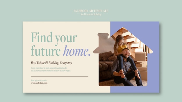 Real estate and interior design social media promo template