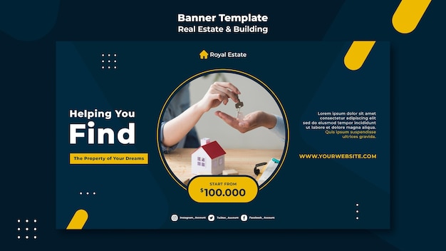 Free PSD real estate investment banner template