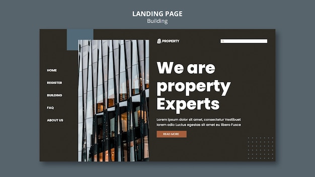 Free PSD real estate landing page template