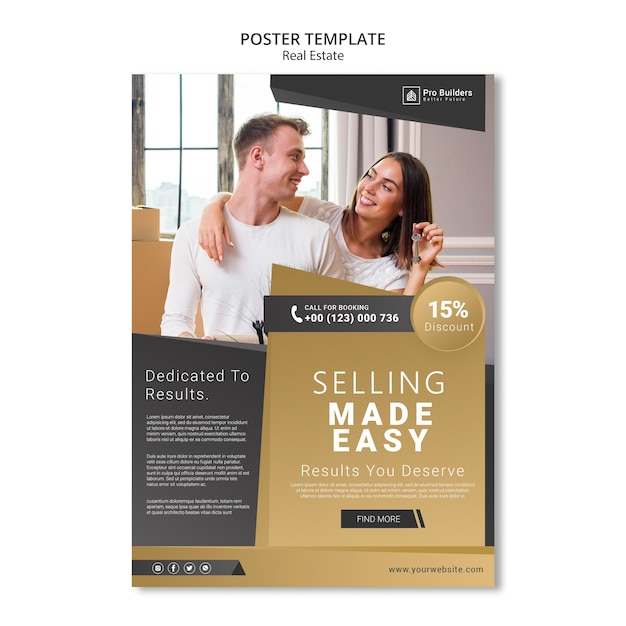 Free PSD real estate poster template