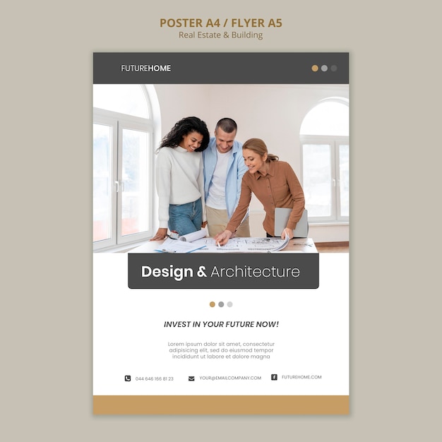 Real estate print template with photo