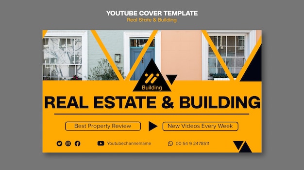 Free PSD real estate project youtube cover template