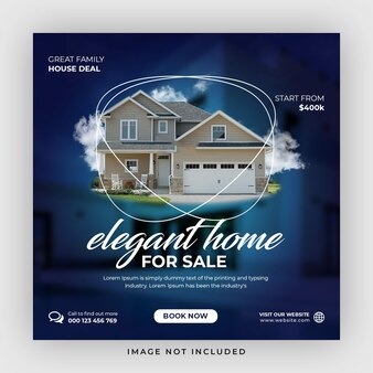Real estate sale social media banner or web banner template