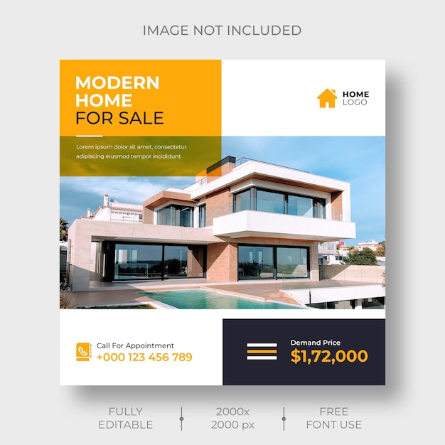 Real estate social media or instagram post banner template