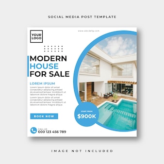 Real estate social media instagram post or square web banner advertising template