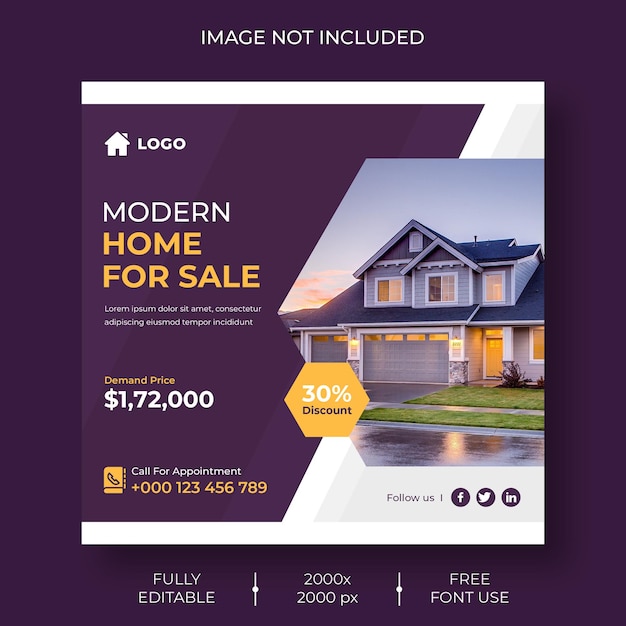 Real estate social media or instagram post template