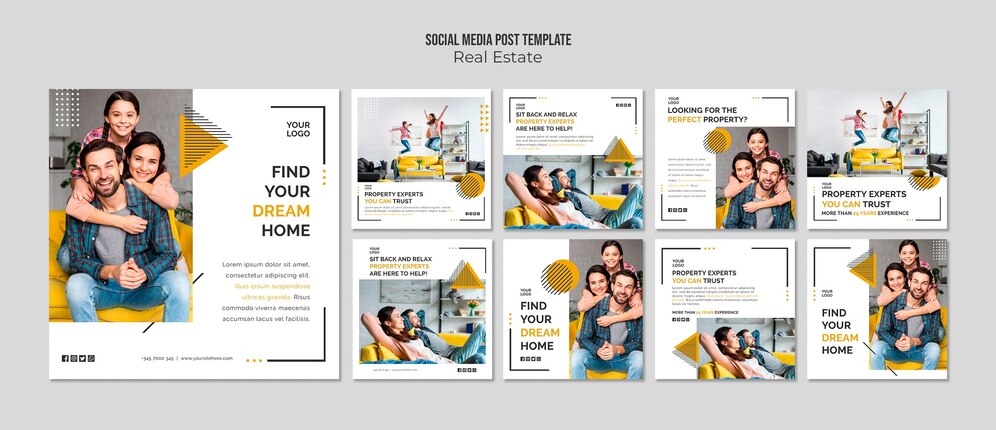  Real estate social media post template Premium Psd