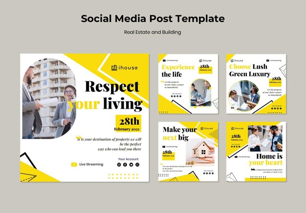 Free PSD real estate social media post template