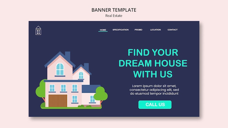 Free PSD real estate template design