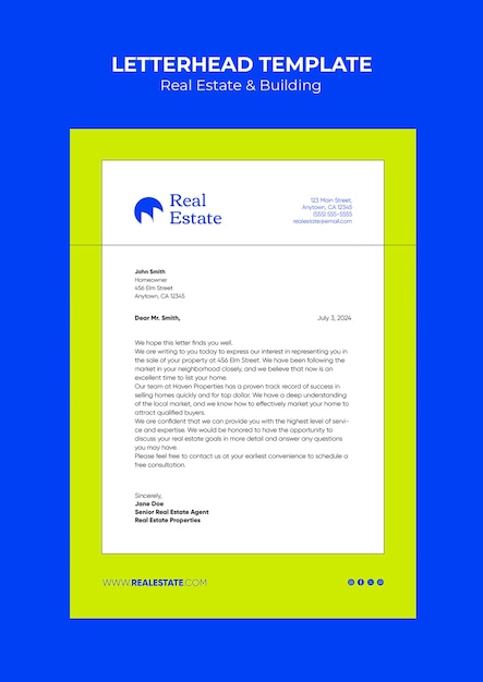 Real estate template design