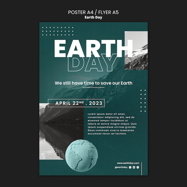 Realist earth day template design