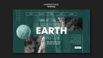 Free PSD realist earth day template design