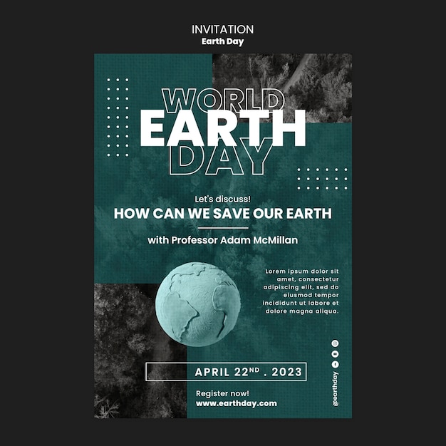 Free PSD realist earth day template design