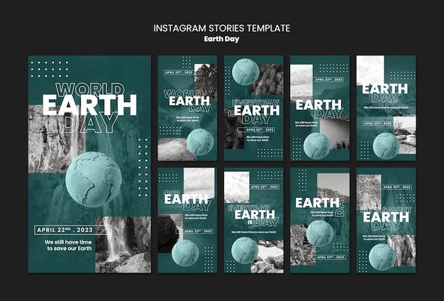 Free PSD realist earth day template design