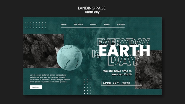 Free PSD realist earth day template design