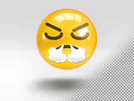 Free PSD realistic 3d emoji with angry face