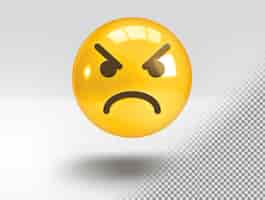 Free PSD realistic 3d emoji with an annoyed face