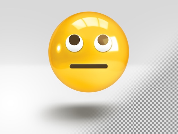 Free PSD realistic 3d emoji with dull expressionless gesture