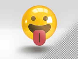 Free PSD realistic 3d emoji with funny smile