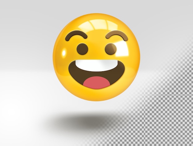 Free PSD realistic 3d emoji with joy face