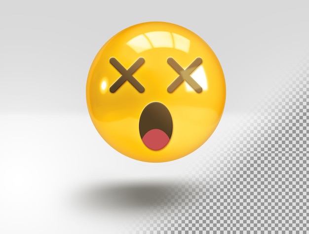 Free PSD realistic 3d emoji with stunned face