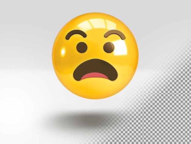 Free PSD realistic 3d emoji with surprised face