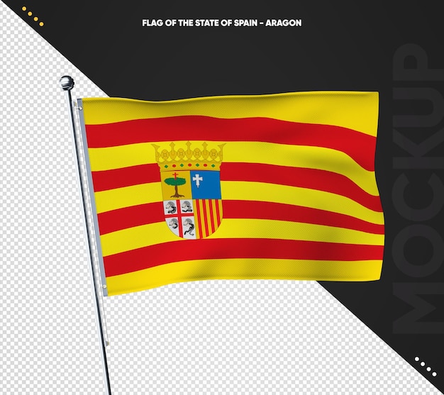 Free PSD realistic 3d flag aragon