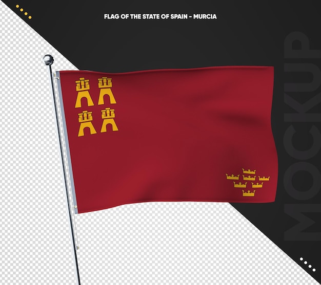 Free PSD realistic 3d flag murcia