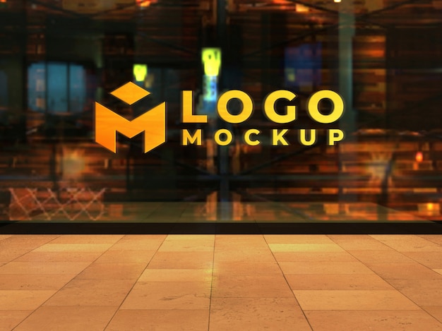 3d glass window logo mockup template free 3d glass window logo mockup template free