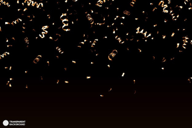 Free PSD realistic 3d golden confetti for decorations isolated