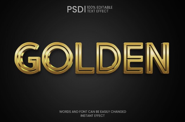 Realistic 3D Golden Text Effect