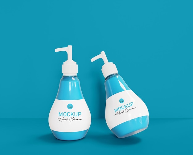Realistic 3d handwash spray mockup Premium Psd
