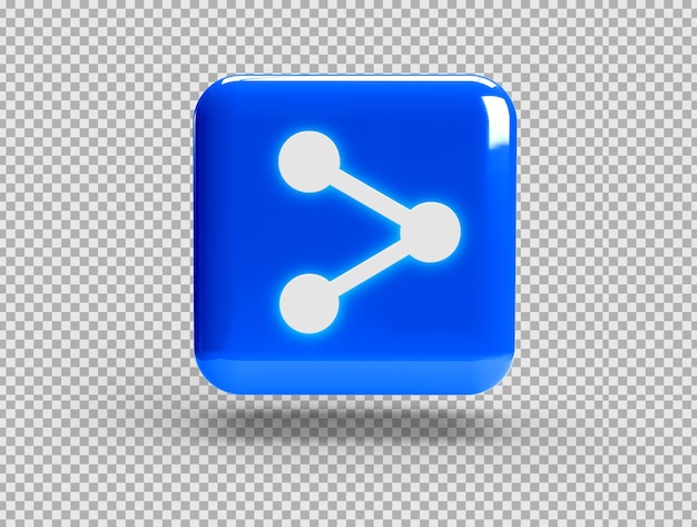 Free PSD realistic 3d square with share button