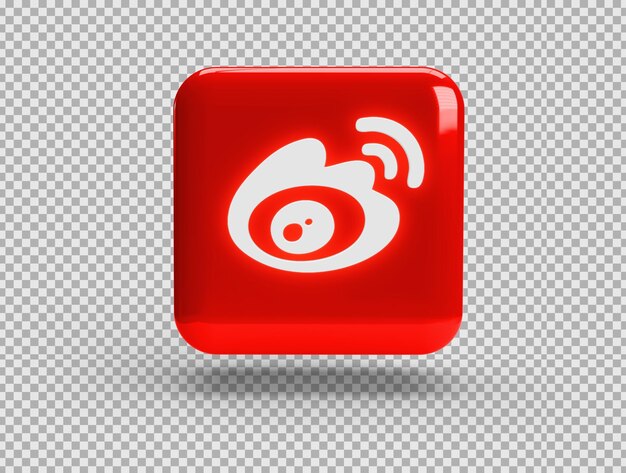 Realistic 3D Square with Weibo Logo – Free Download PSD Templates