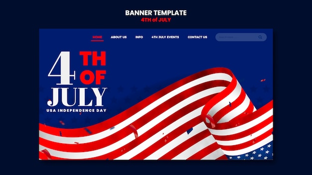 Free PSD realistic 4th of july template design