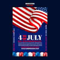 Free PSD realistic 4th of july template design