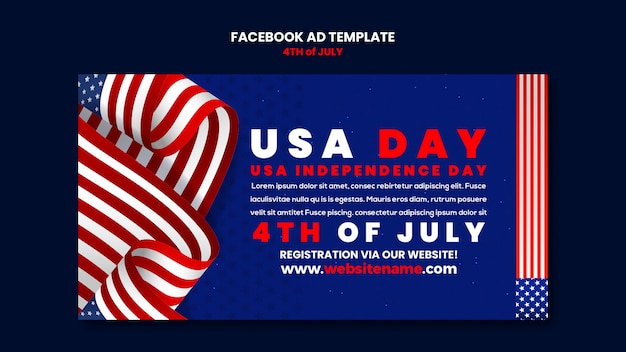 Free PSD realistic 4th of july template design